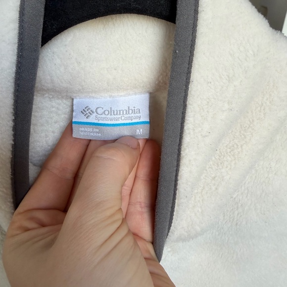 Columbia Fleece Pullover - White and Gray - Picture 4 of 7